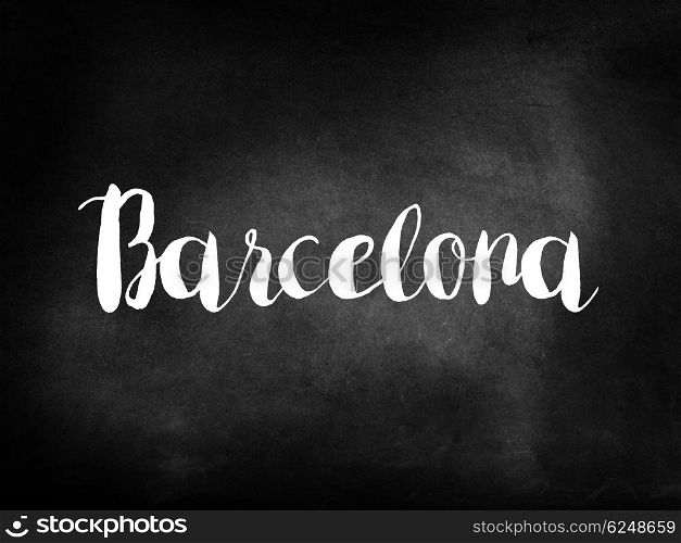 Barcelona written on a chalkboard