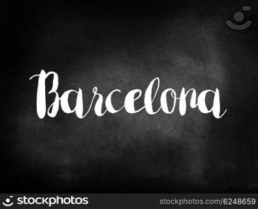 Barcelona written on a chalkboard