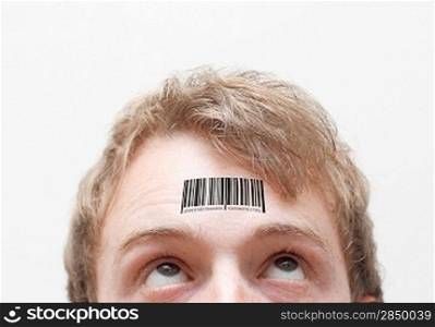 Barcode on forehead