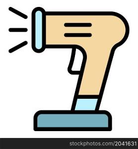 Barcode scanner icon. Outline barcode scanner vector icon color flat isolated. Barcode scanner icon color outline vector