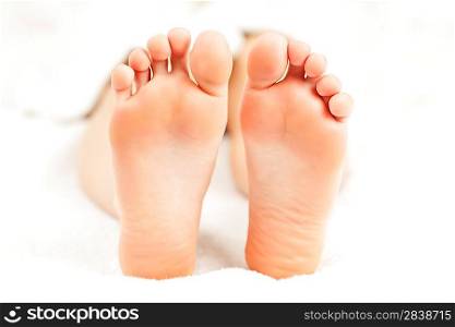 Bare relaxed feet