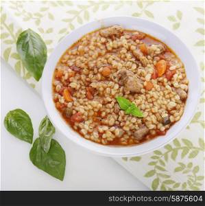 Barley Soup with Beef and Vegetables