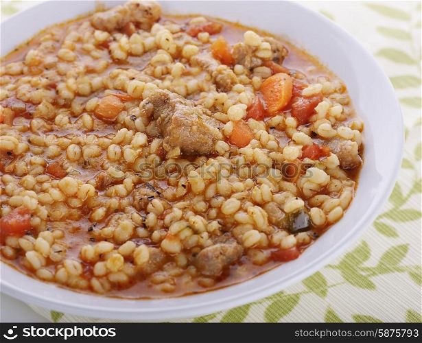 Barley Soup with Beef and Vegetables