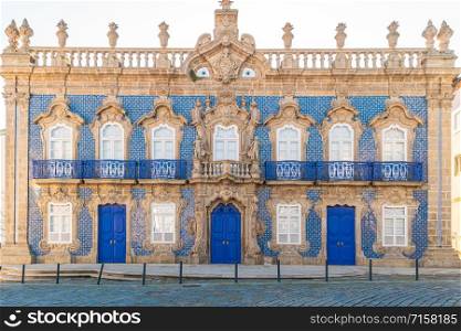 Baroque City Palace Raio in the streets of Braga in Portugal. Architecture of Braga Portugal. The city was the European Youth Capital in 2012.