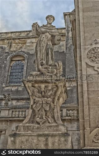 Baroque details in the old town of Lecce in the southern Italy