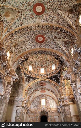 baroque dome ceiling detail cathedral church Santa Maria Simat Valldigna