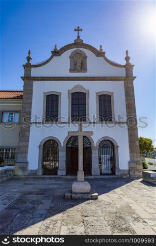 Baroque facade of the early 16th century Parish Church of Saint Anthony of Estoril, Portugal
