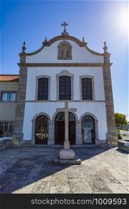 Baroque facade of the early 16th century Parish Church of Saint Anthony of Estoril, Portugal