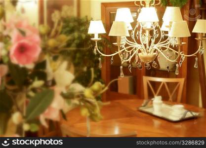 Baroque italian chandelier wooden livingroom table