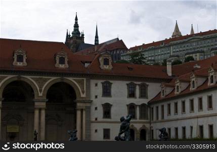 baroque palace with nice wall paintings in Prague