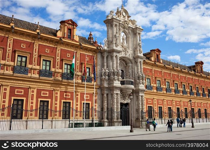 Baroque style Palace of San Telmo in Seville, Spain, Andalusia region.