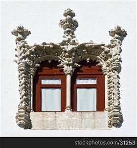 Baroque Style Window in the Wall of Portuguese Home