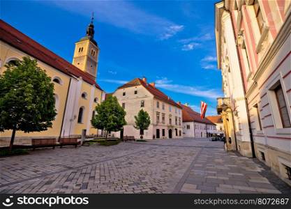 Baroque town of Varazdin street view, northern Croatia