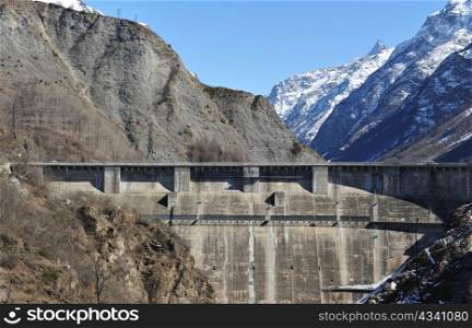 Barrage de Chambon, a Dam on the River Romanche in the French Alps, the region of France that produces the most hydro-electric power