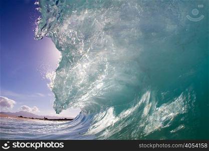 Barrelling wave, Hawaii, USA