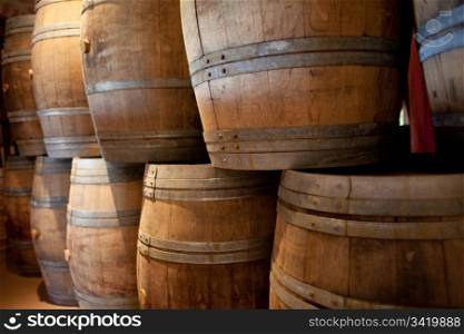 Barrels of South African wine