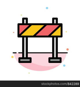 Barricade, Barrier, Construction Abstract Flat Color Icon Template