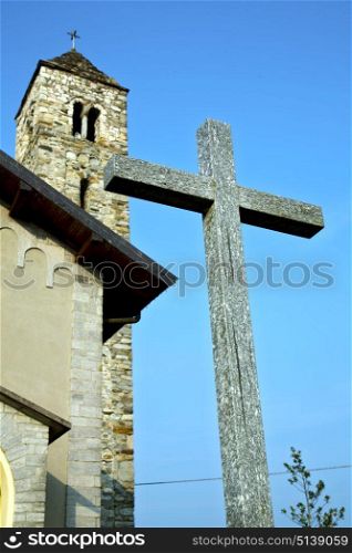 barzola old abstract in italy the wall and church tower bell sunny day