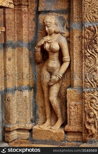Bas reliefes in Hindu temple. Sri Ranganathaswamy Temple. Tiruchirappalli (Trichy), Tamil Nadu, India