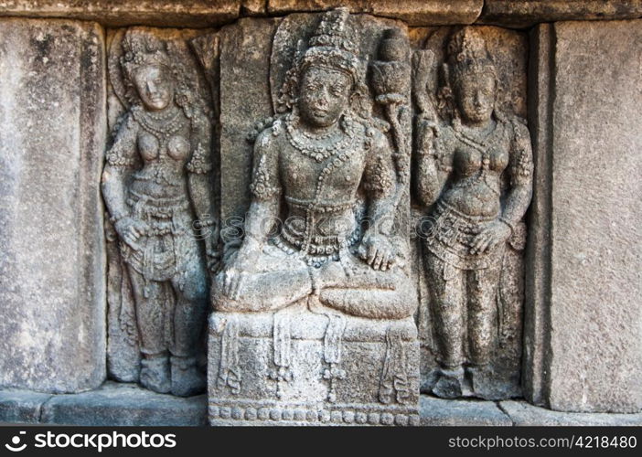 Bas-reliefs of Prambanan temple, Indonesia, Java, Yogyakarta