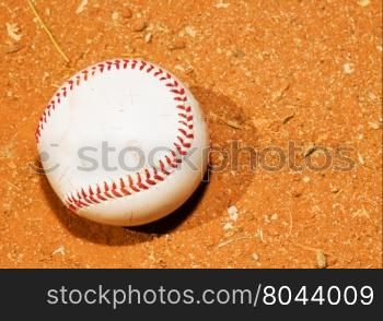 Baseball on a red field, horizontal image