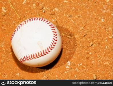 Baseball on a red field, horizontal image