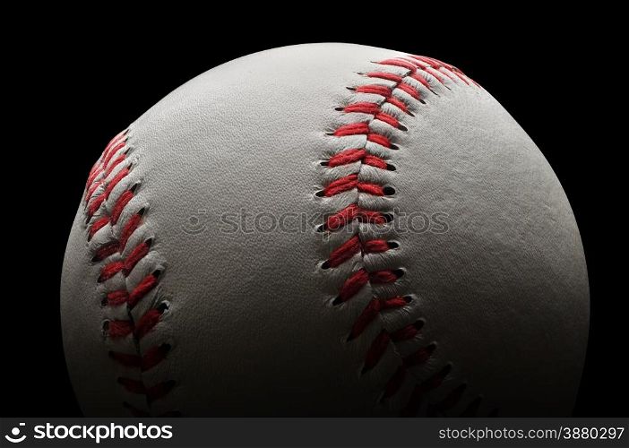 Baseball on black background