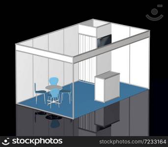 Basic exhibition stand 3D template, add your own design
