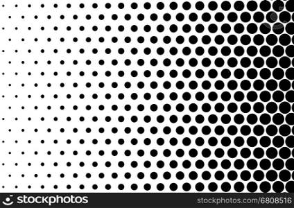 Basic halftone dots effect in black and white color. Halftone effect. Dot halftone. Black white halftone. Halftone background. Right to left.