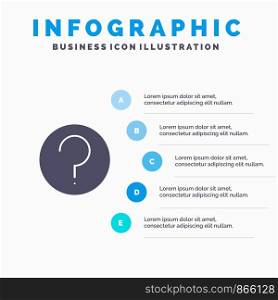 Basic, Help, Ui, Mark Solid Icon Infographics 5 Steps Presentation Background