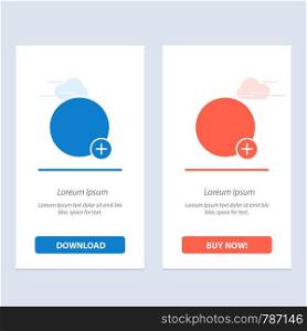 Basic, Plus, Sign, Ui Blue and Red Download and Buy Now web Widget Card Template