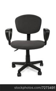Basic rolling office chair over white.