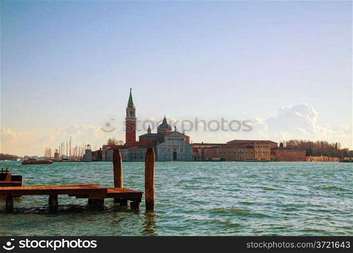 Basilica Di San Giogio Maggiore in Venice on a sunny day