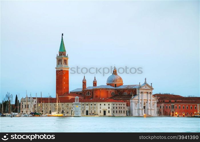 Basilica Di San Giorgio Maggiore in Venice early in the morning