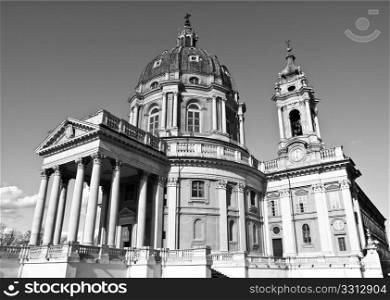 Basilica di Superga, Turin. The baroque Basilica di Superga church on the Turin hill, Italy