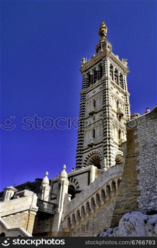 Basilica Notre Dame of the Guard Marseille known as the Good Mother, it completely dominates the city