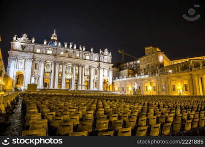 Basilica of Saint Peter in Vatican at summer night