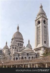 Basilica Sacre Coeur with its belfry in Paris, Monmartre, France