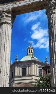 Basilica San Lorenzo with marble columns Milan