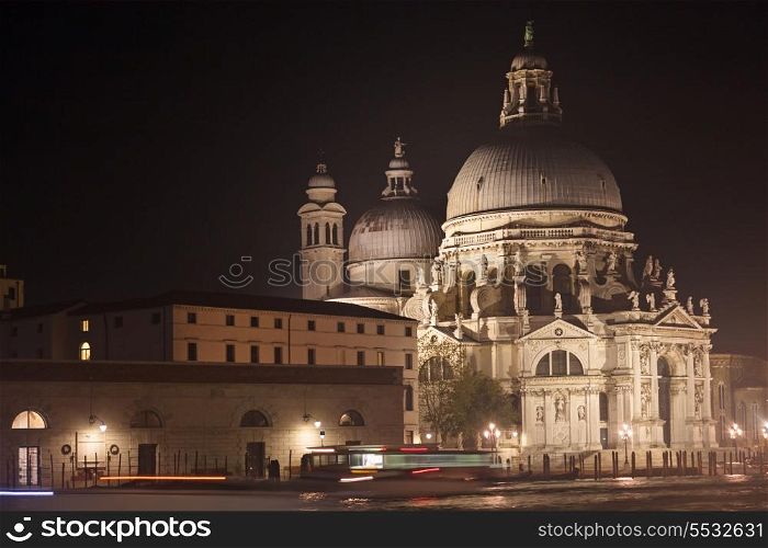 Basilica Santa Maria della Salute at night, Venice and Grand Channel&#xA;