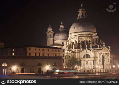 Basilica Santa Maria della Salute at night, Venice and Grand Channel&#xA;