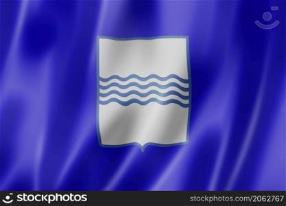 Basilicata region flag, Italy waving banner collection. 3D illustration. Basilicata region flag, Italy