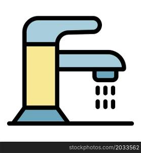 Basin faucet icon. Outline basin faucet vector icon color flat isolated. Basin faucet icon color outline vector