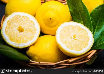 basket full of fresh lemon