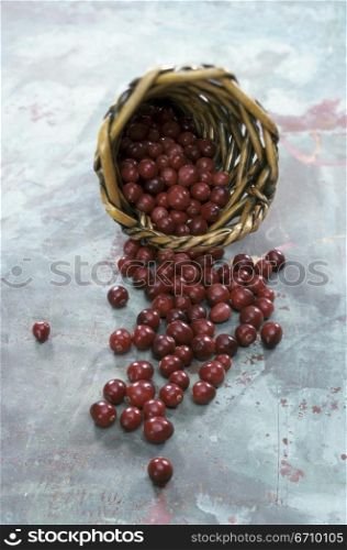 Basket of cranberries