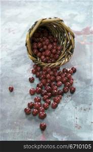 Basket of cranberries