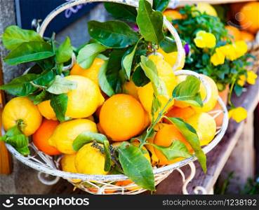 basket of fresh lemons