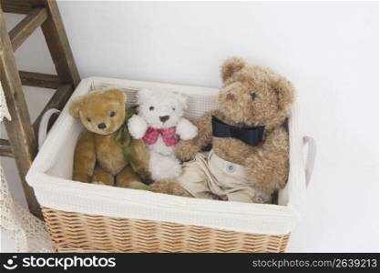 Basket of teddy bears