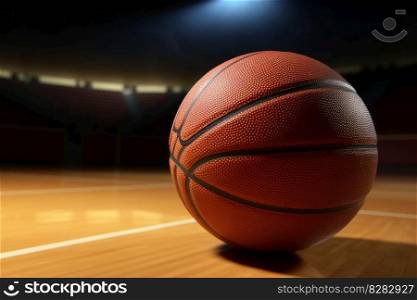 Basketball ball closeup. Game sport basket. Generate Ai. Basketball ball closeup. Generate Ai