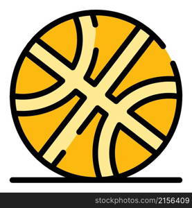 Basketball ball icon. Outline basketball ball vector icon color flat isolated. Basketball ball icon color outline vector